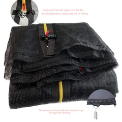 Zoyemone zipper and buckles closure detail showing secure entry benefit