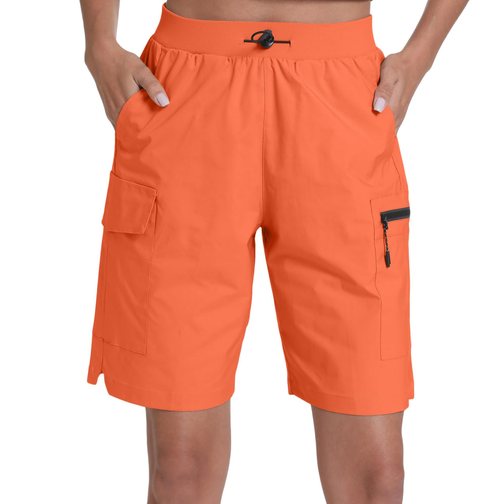 zsenoxaxi front view of orange shorts showing fit and style benefits
