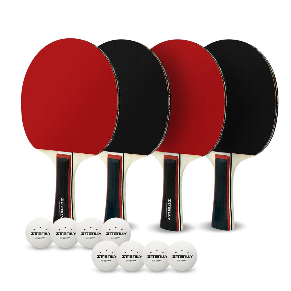 ZTTENLLY front view of four paddles showing ready-to-play convenience