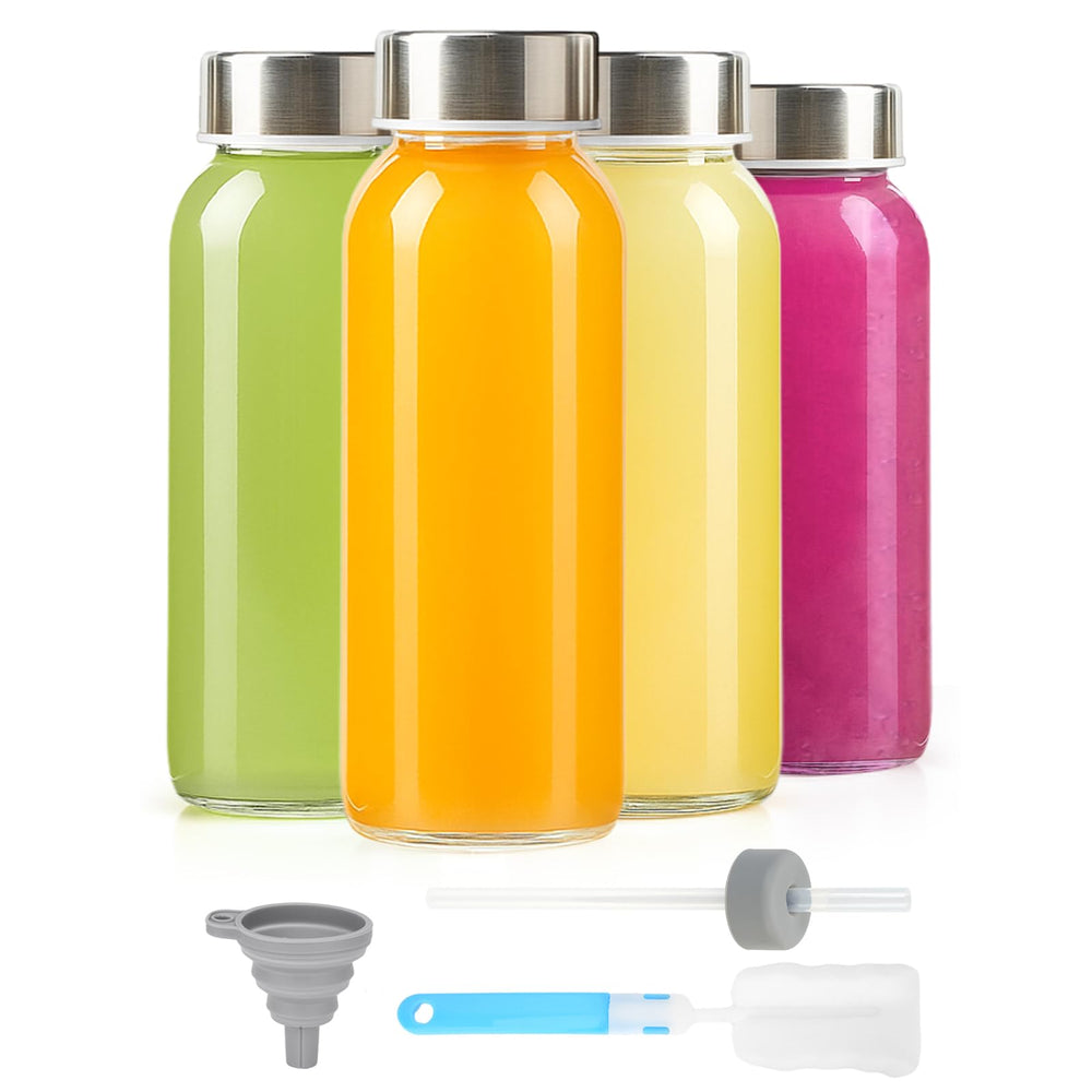 zukro clear glass bottles front view shows reusable storage benefit