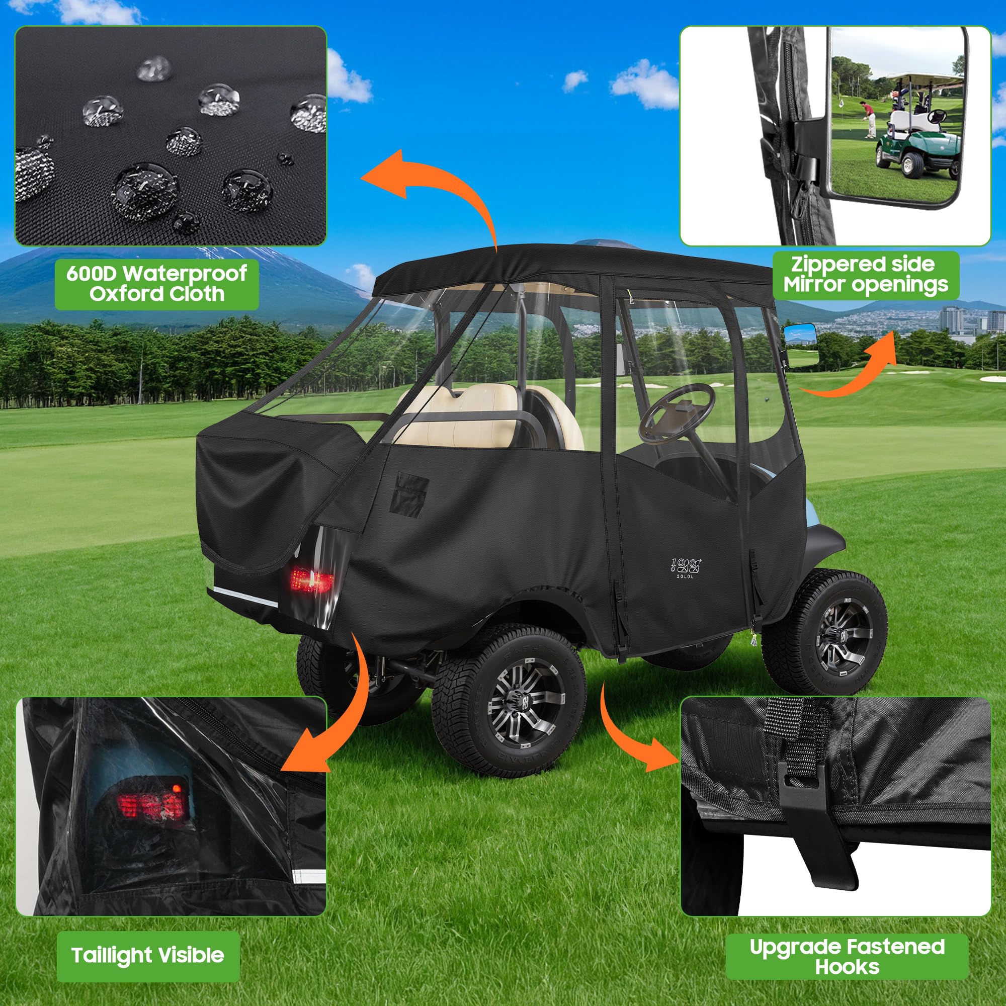 10L0L folded cover in included carry bag for compact storage and transport