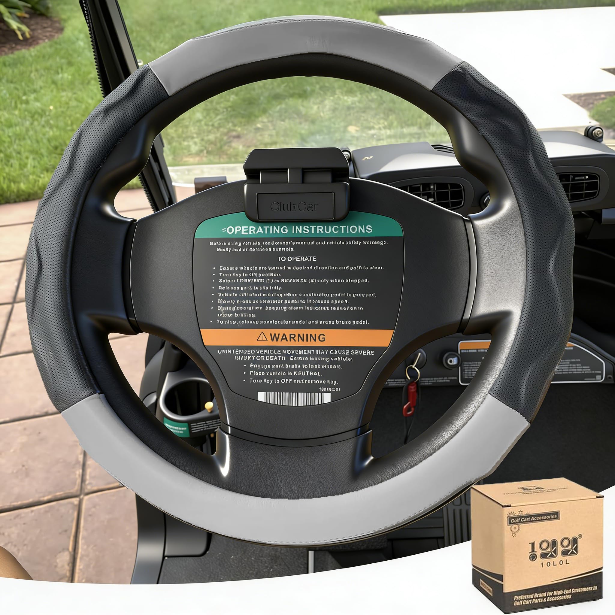 10L0L front view showing steering wheel cover and snug fit benefit