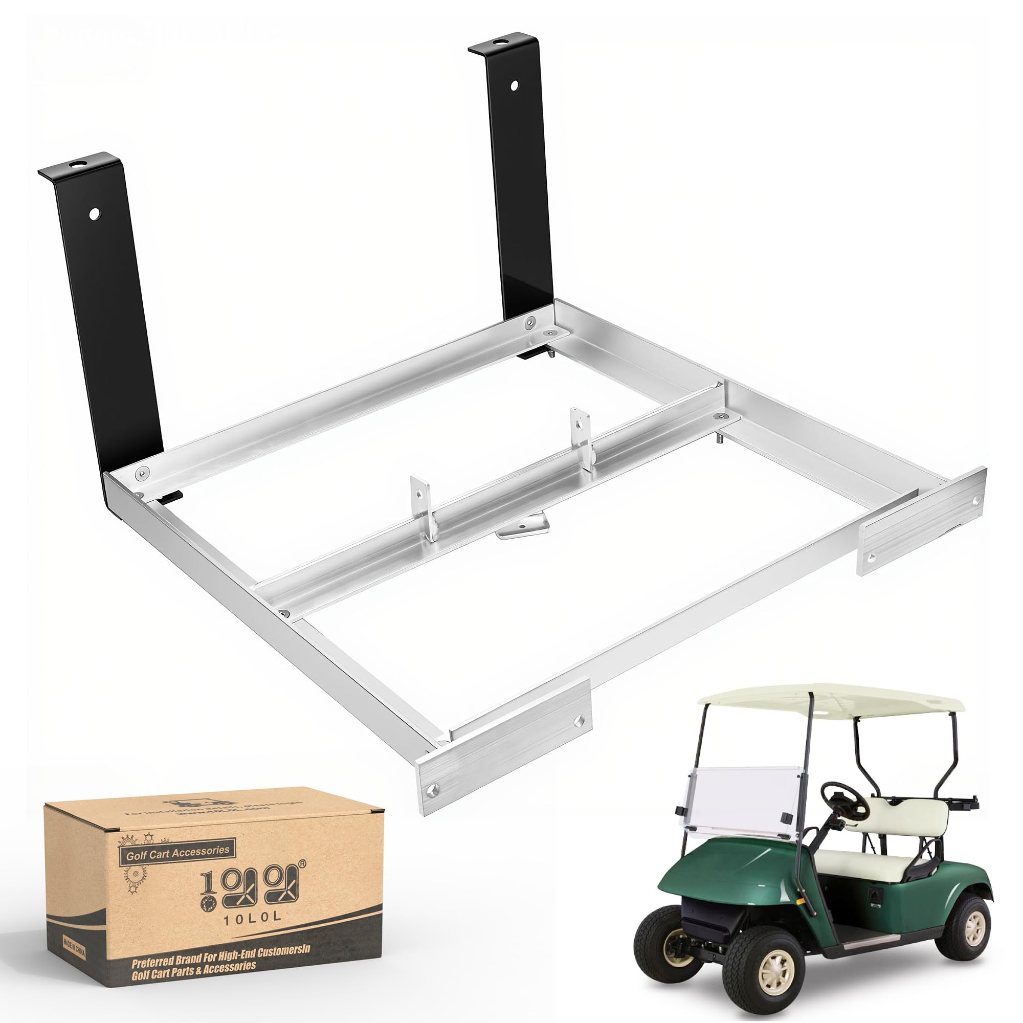 10L0L front view aluminum battery tray showing clean rustproof design and fit
