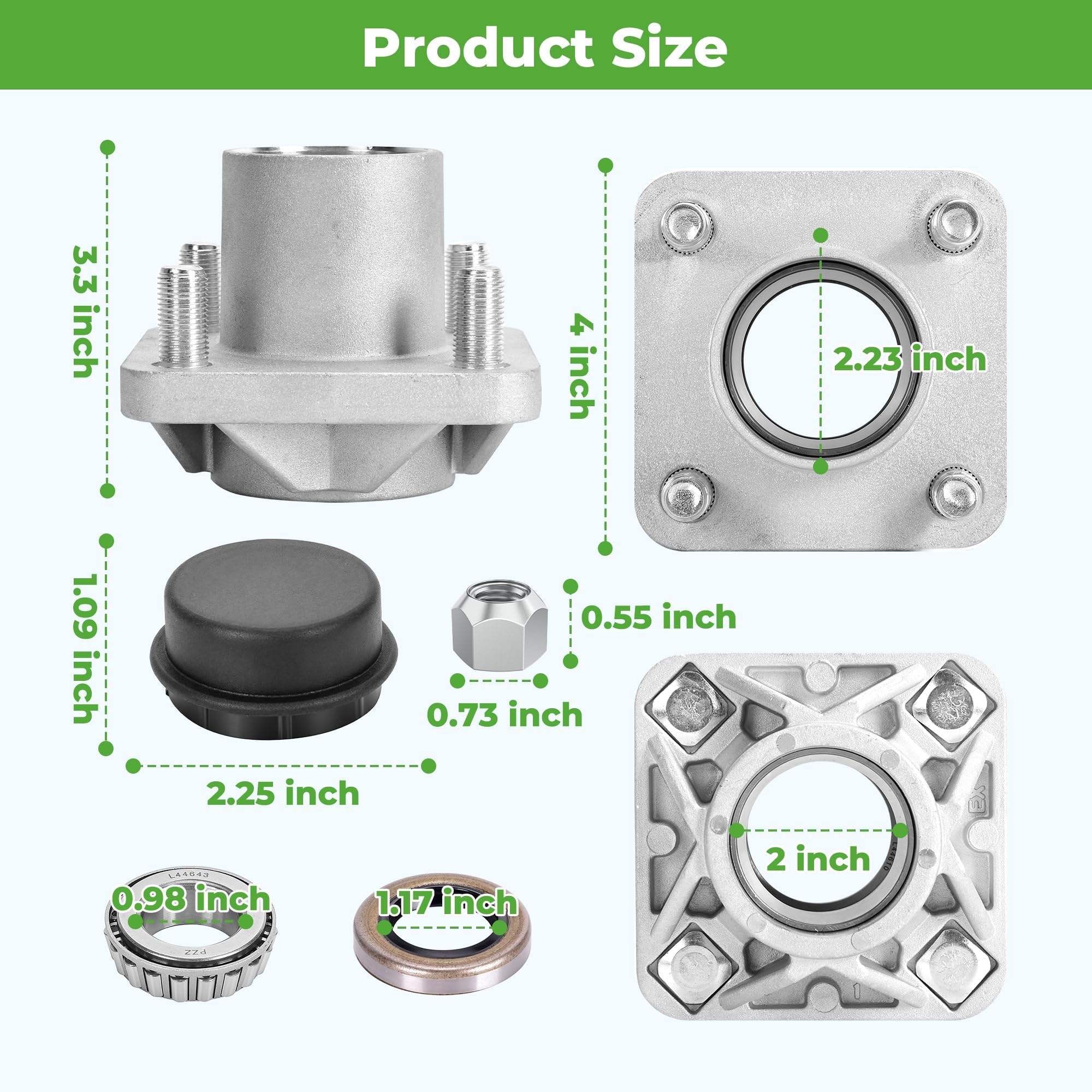 10L0L hub bearing and oil seal detail demonstrating corrosion-resistant construction