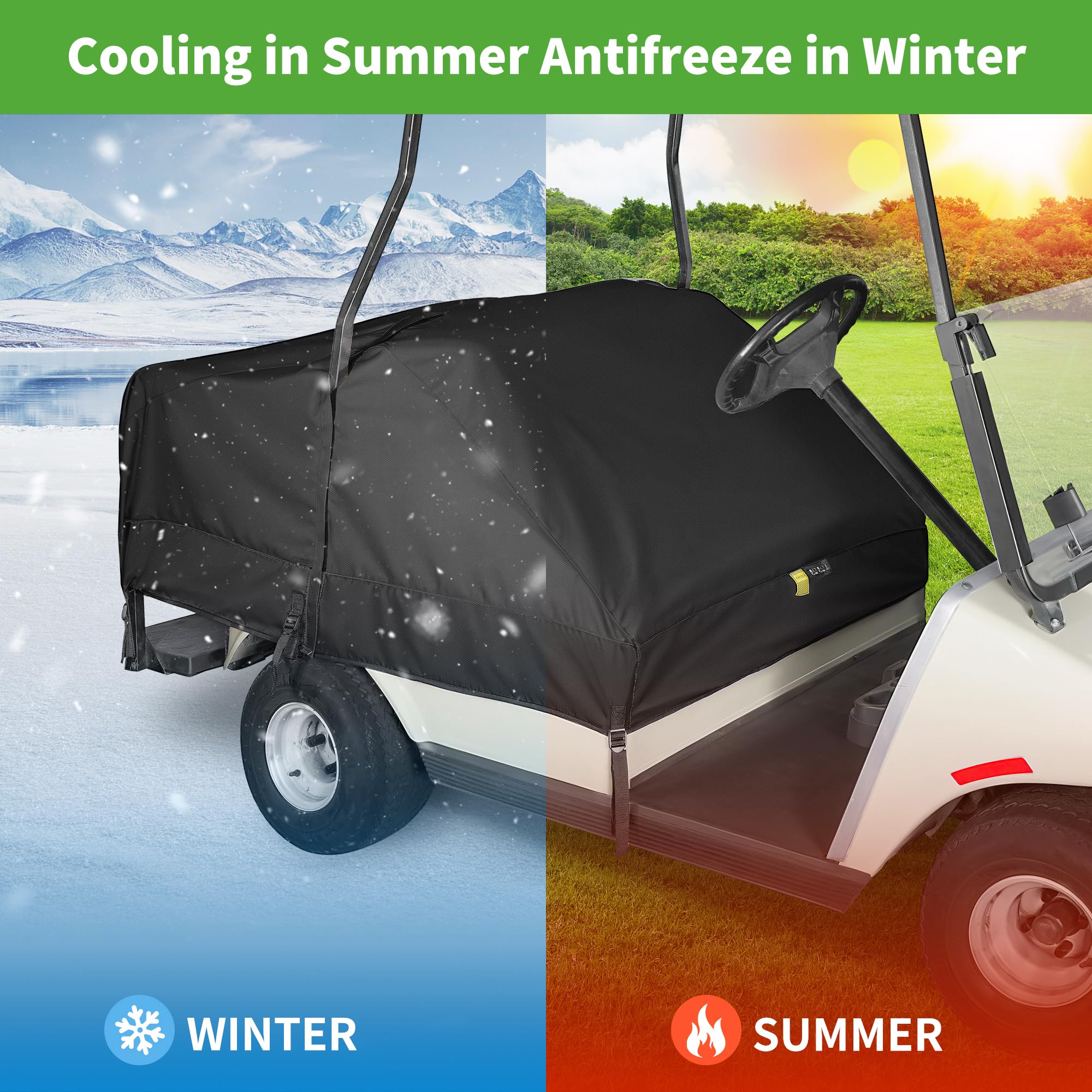 10L0L installed on Yamaha/EZGO cart demonstrating secure fit and protection