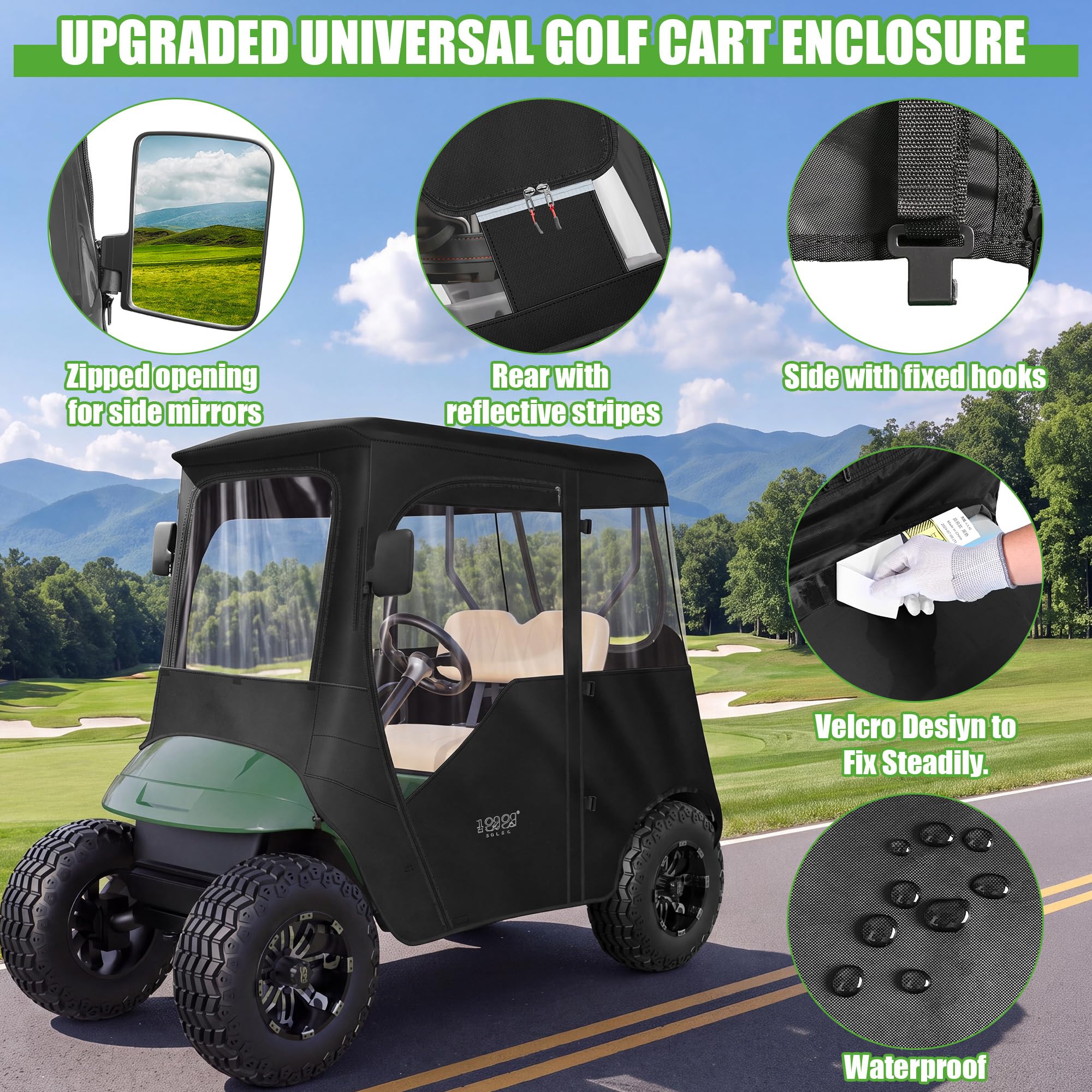 10L0L enclosure installed on cart side profile providing full rider protection