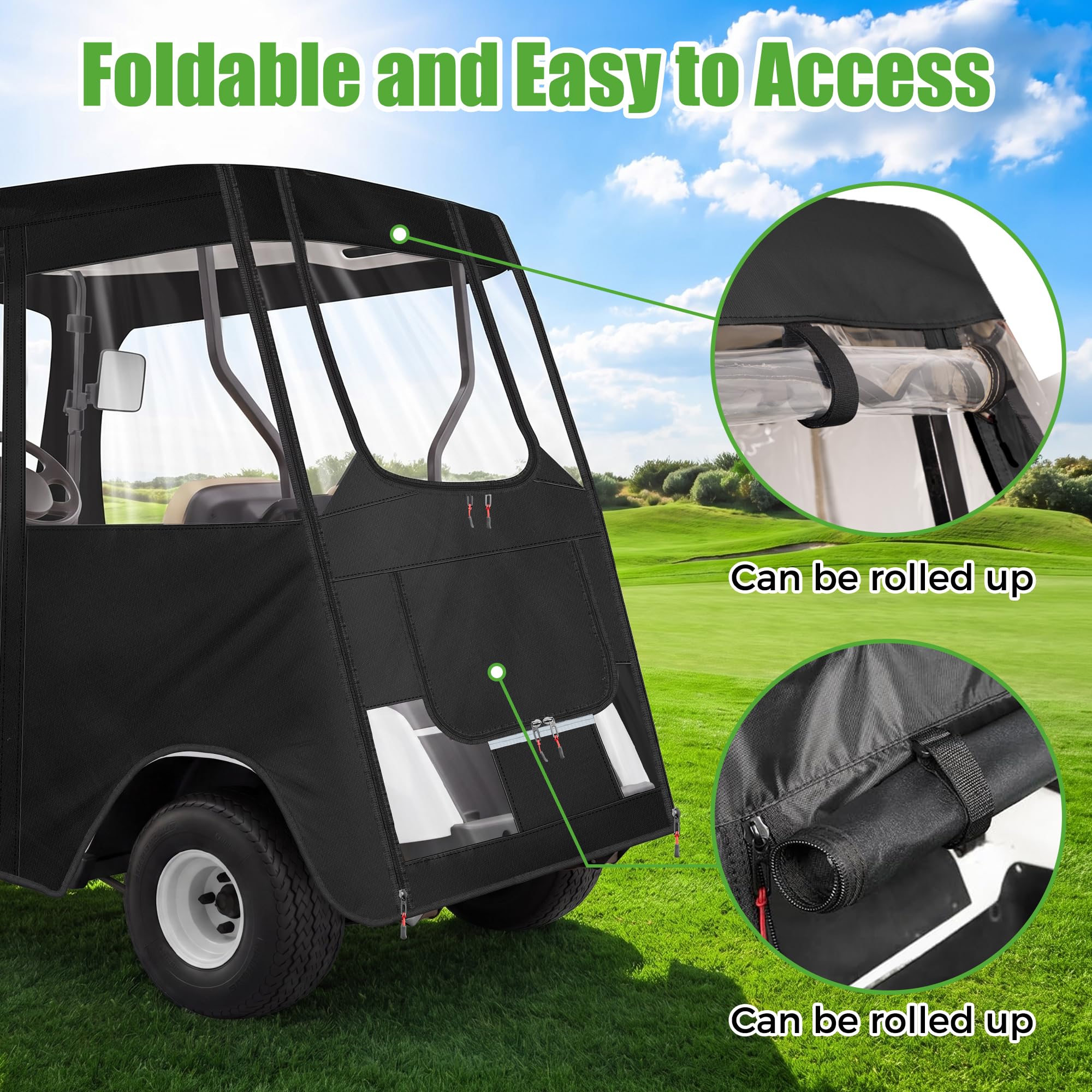 10L0L installed on EZGO TXT cart for complete two-passenger fit