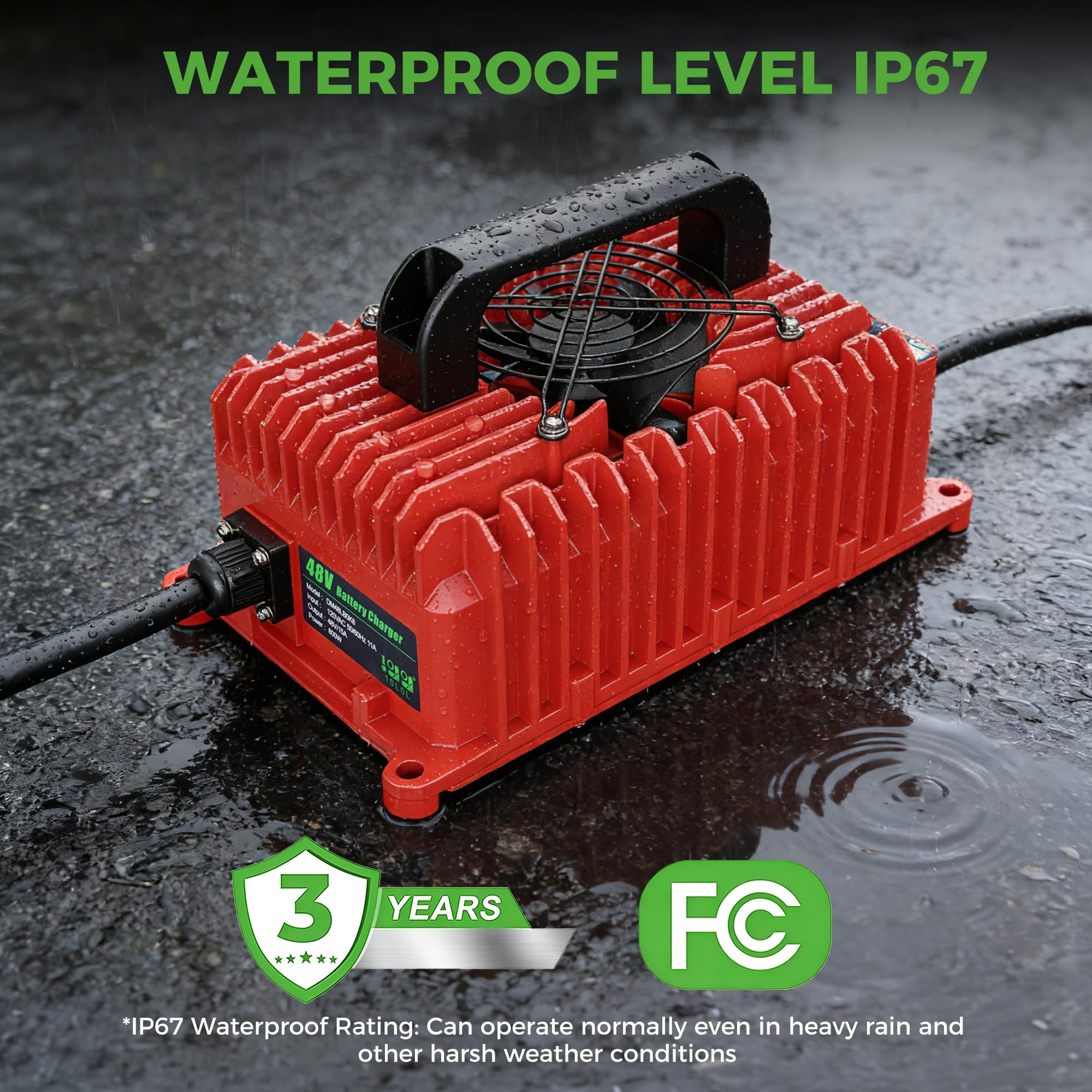 10L0L charger installed on a Club Car golf cart demonstrating simple no-cut connection