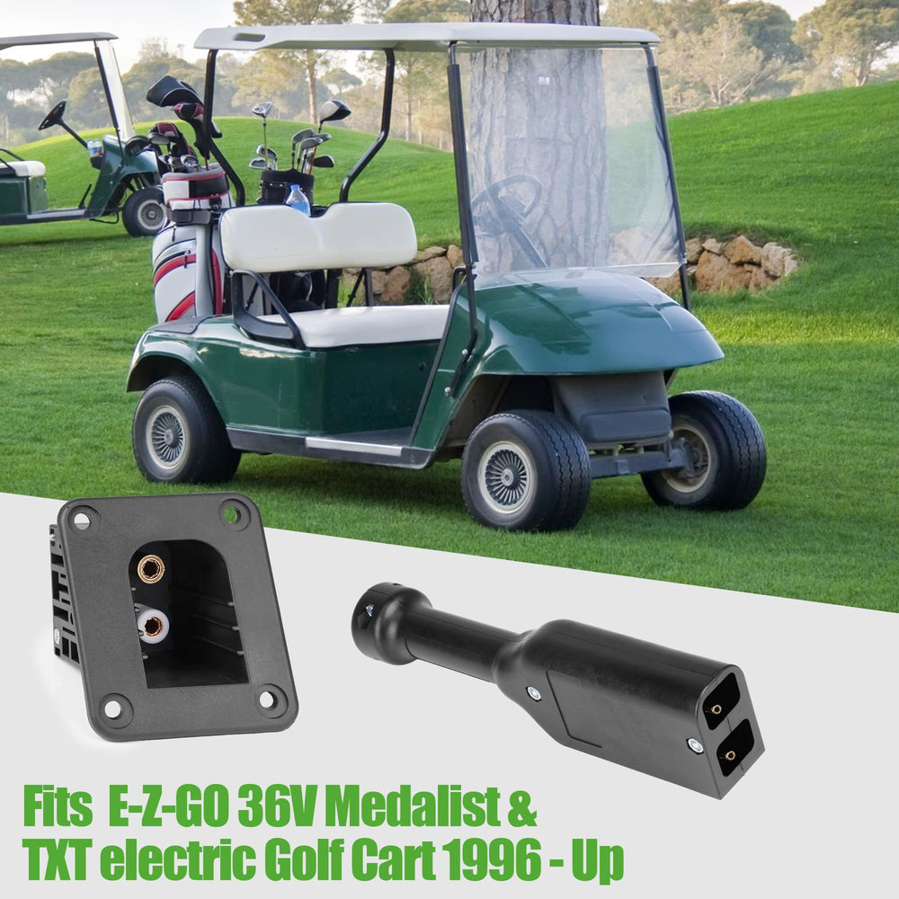 10L0L in a golf cart charging scene demonstrating durable outdoor use