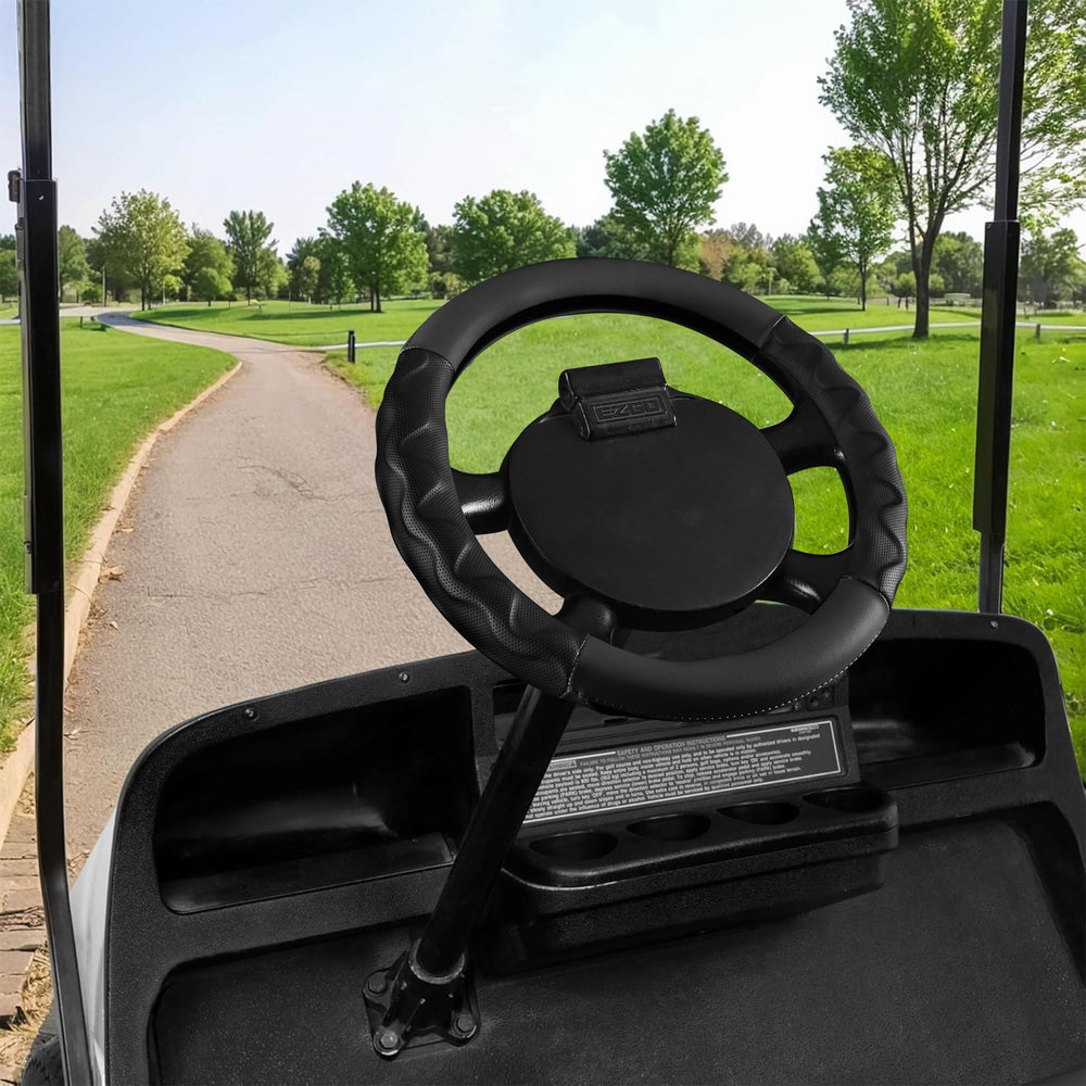 10L0L lifestyle shot of golf cart driving showing comfort and style upgrade