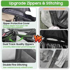 10L0L clear PVC window detail for unobstructed sight in wet conditions