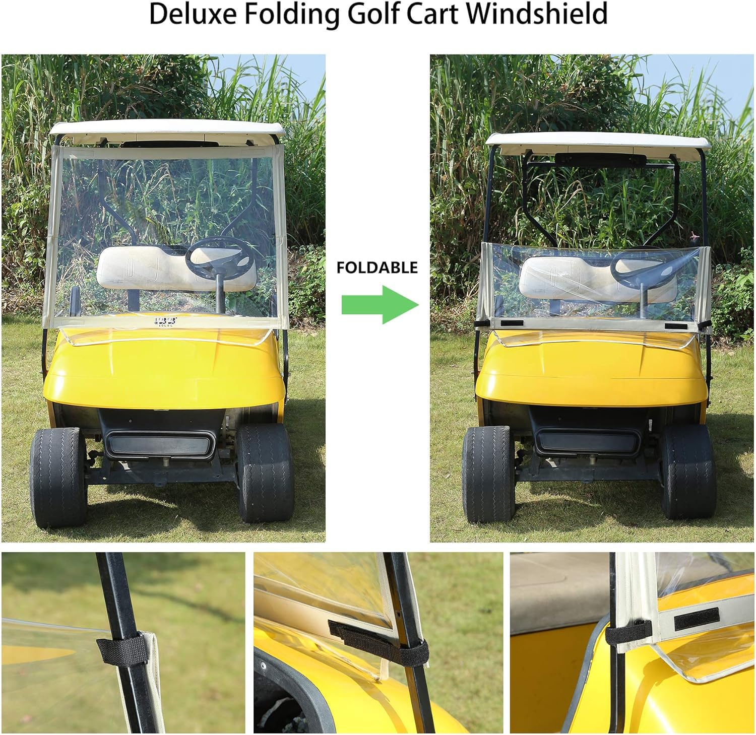 10L0L folded windshield compact for storage and easy transport benefit