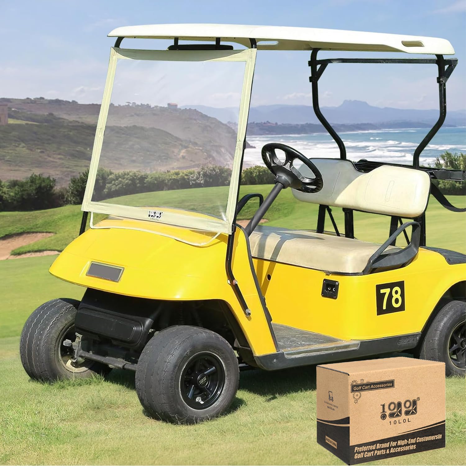 10L0L windshield front view showing full coverage and clear visibility benefit