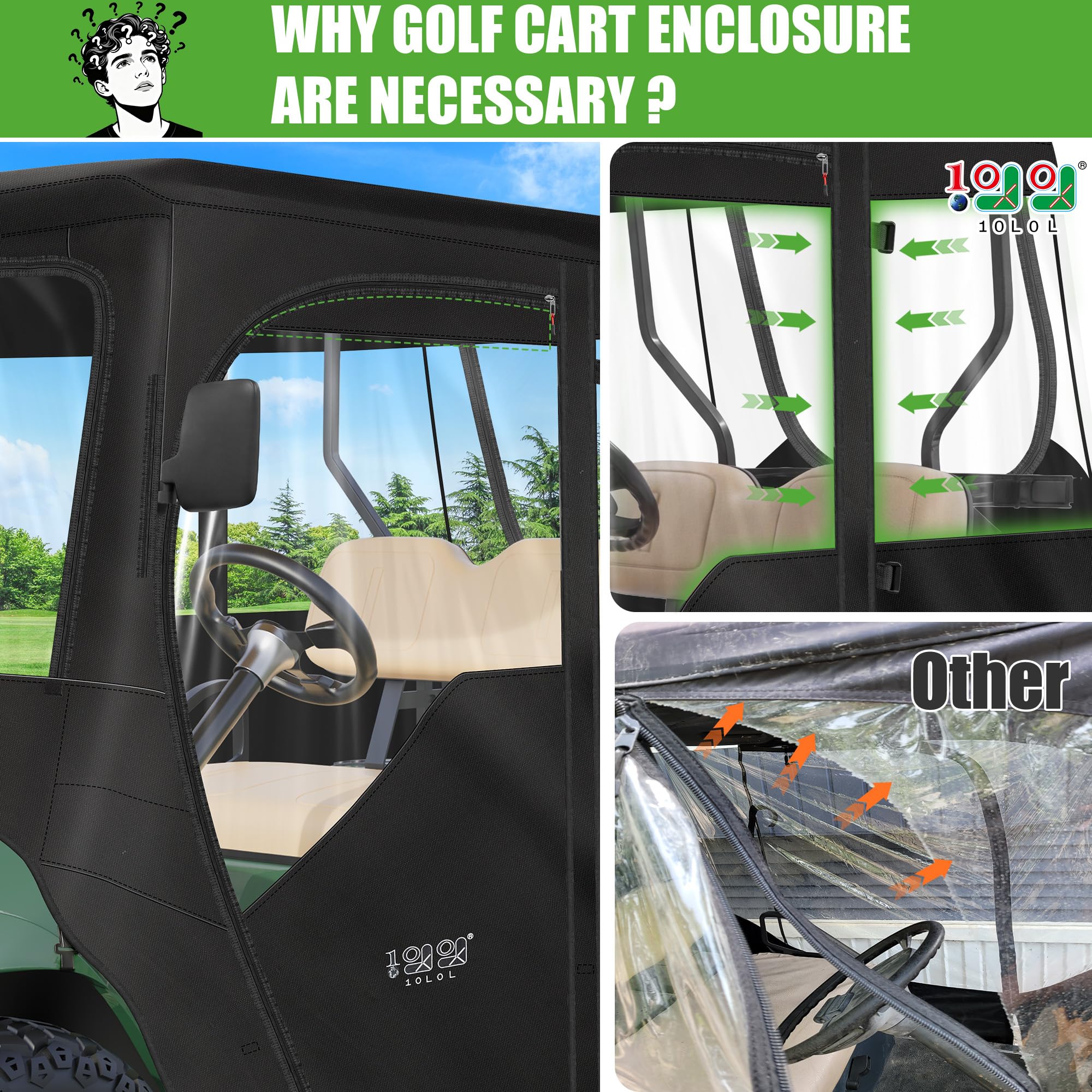 10L0L zippered side door open for easy entry and quick access