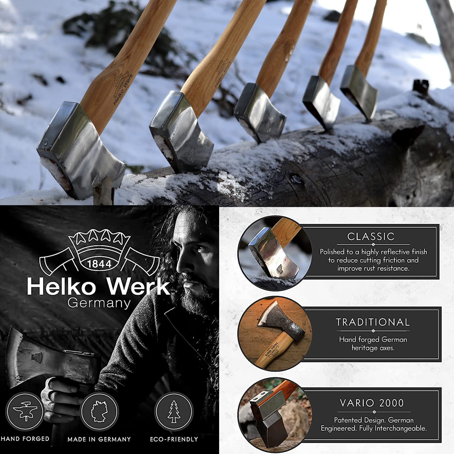 1844 Helko Werk hatchet in camp use splitting kindling and clearing brush