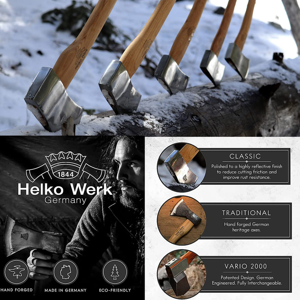 1844 Helko Werk hatchet in camp use splitting kindling and clearing brush