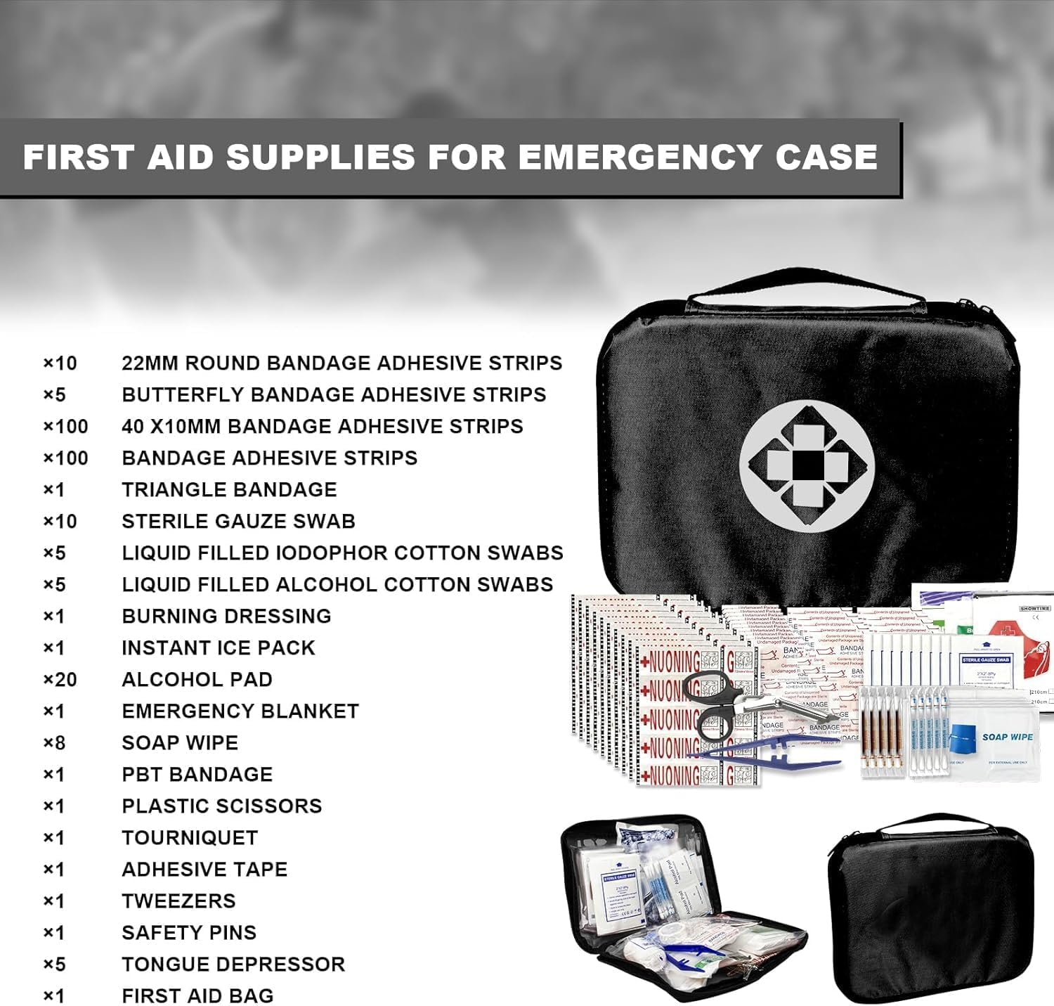 1st Aid open kit with organized compartments for quick-access convenience