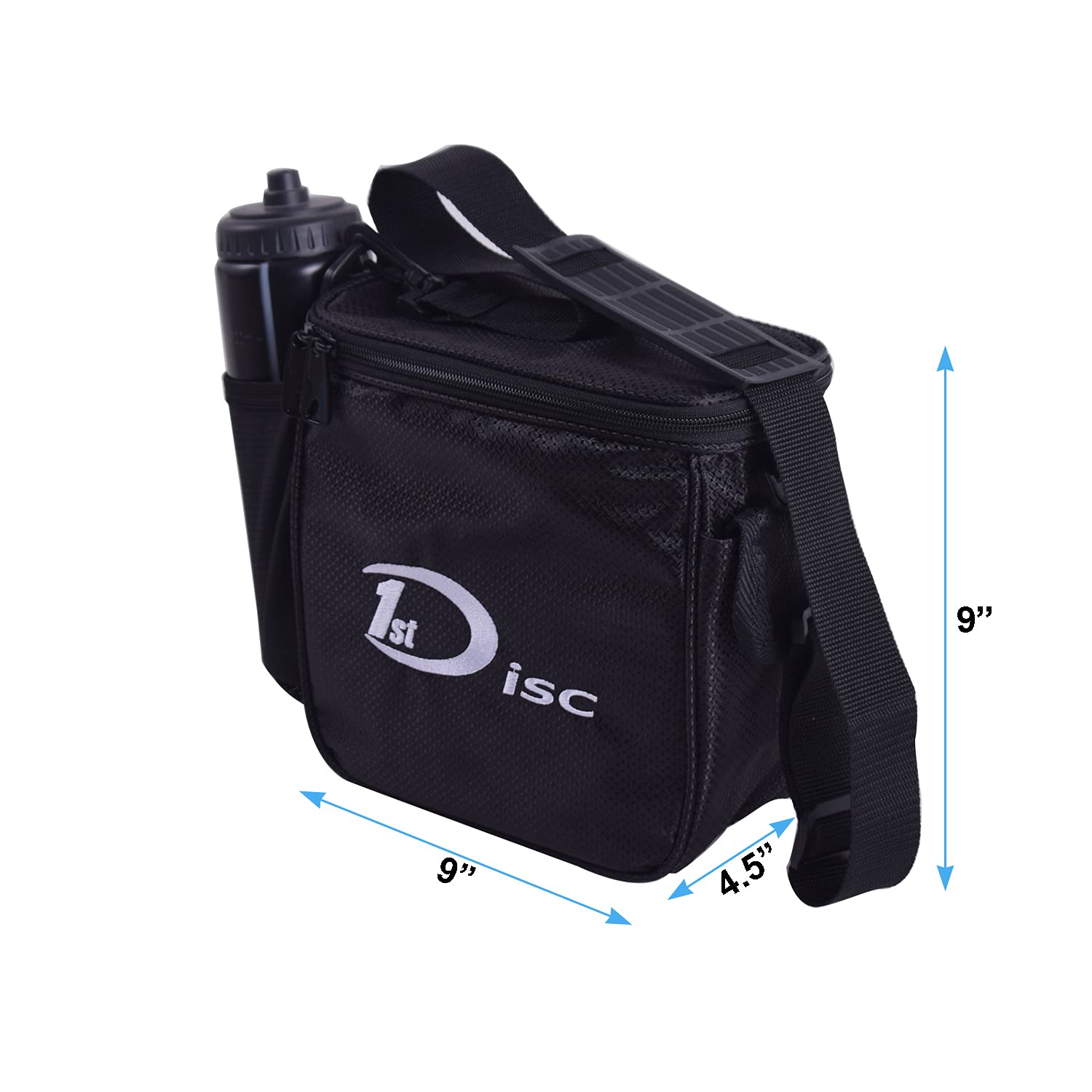 1st Disc size comparison with hand showing compact bag portability benefit