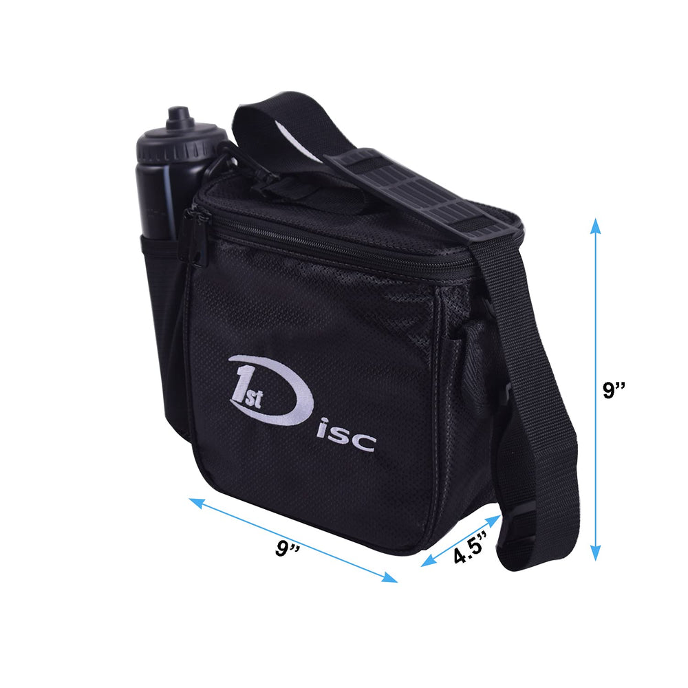 1st Disc size comparison with hand showing compact bag portability benefit
