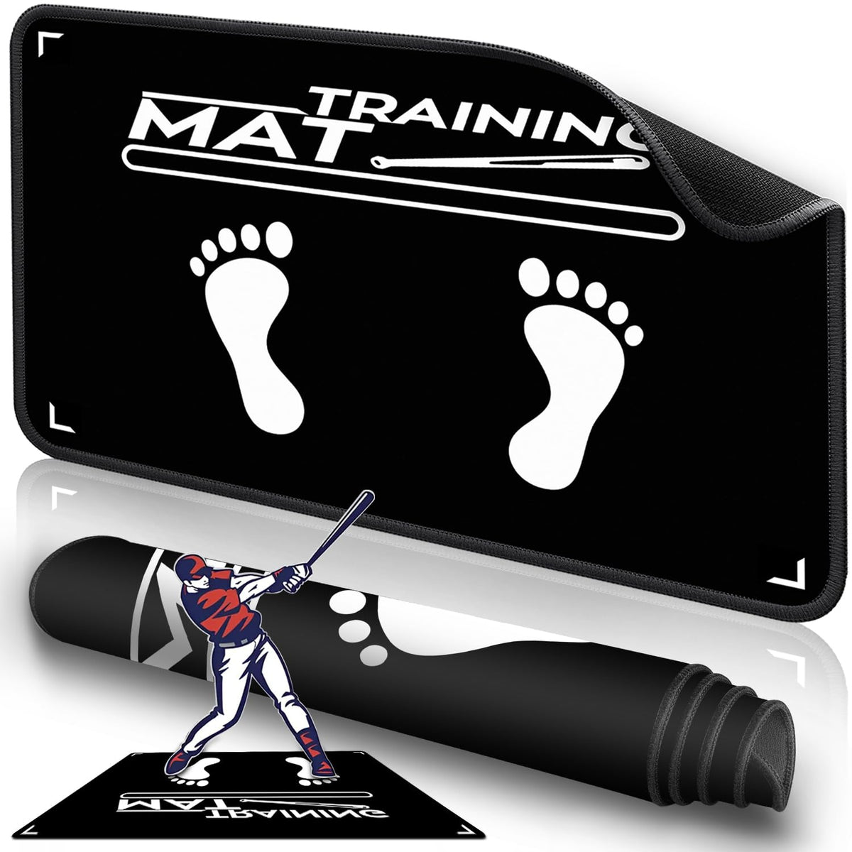2F22E front view of mat showing stance guides for consistent setup