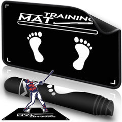 2F22E front view of mat showing stance guides for consistent setup