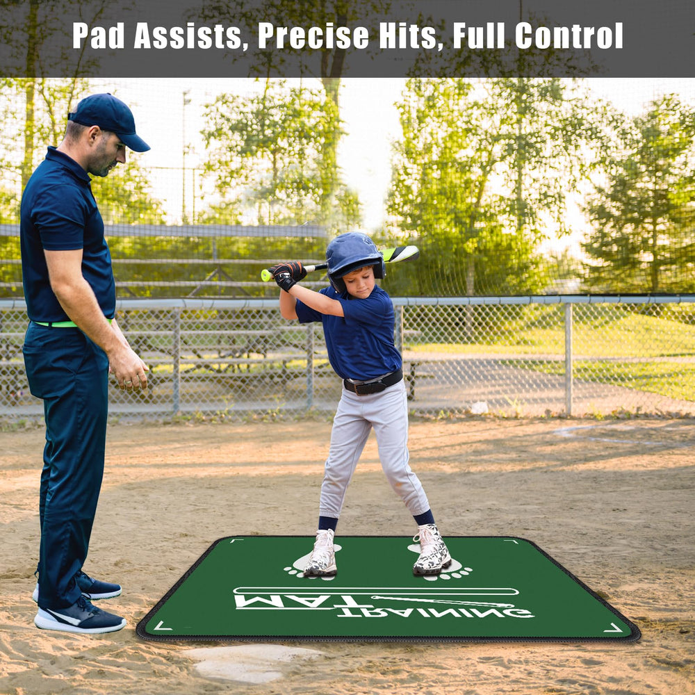 2F22E mat set inside a backyard batting cage for weatherproof practice