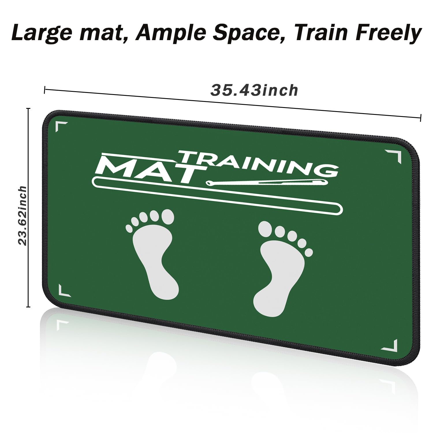 2F22E mat next to bat for scale illustrating true 35.4×23.6 inch size