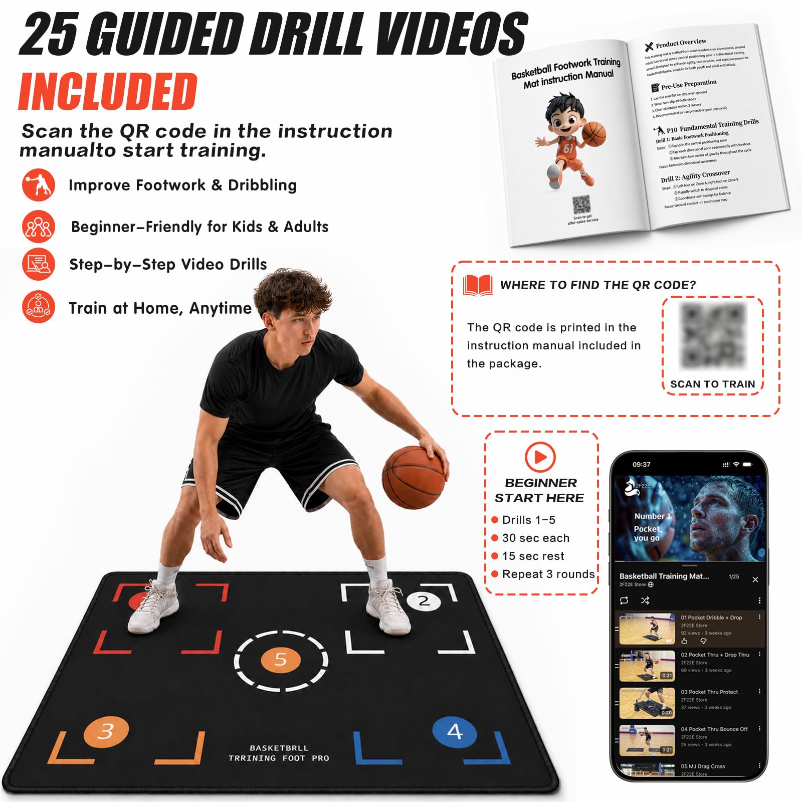 2F22E rolled-up mat in carry bag for easy transport to practices