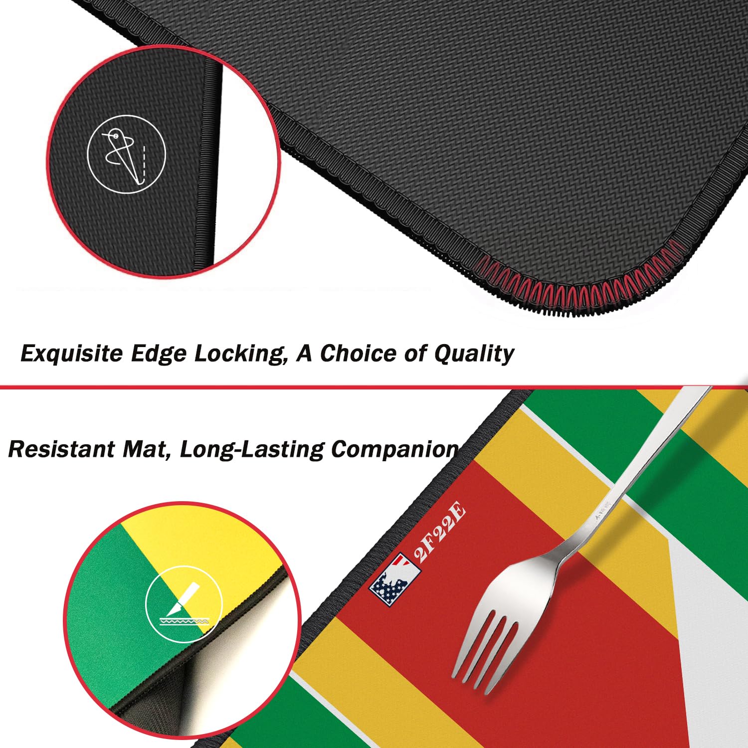 2F22E anti-slip textured rubber surface offering secure footing in practice