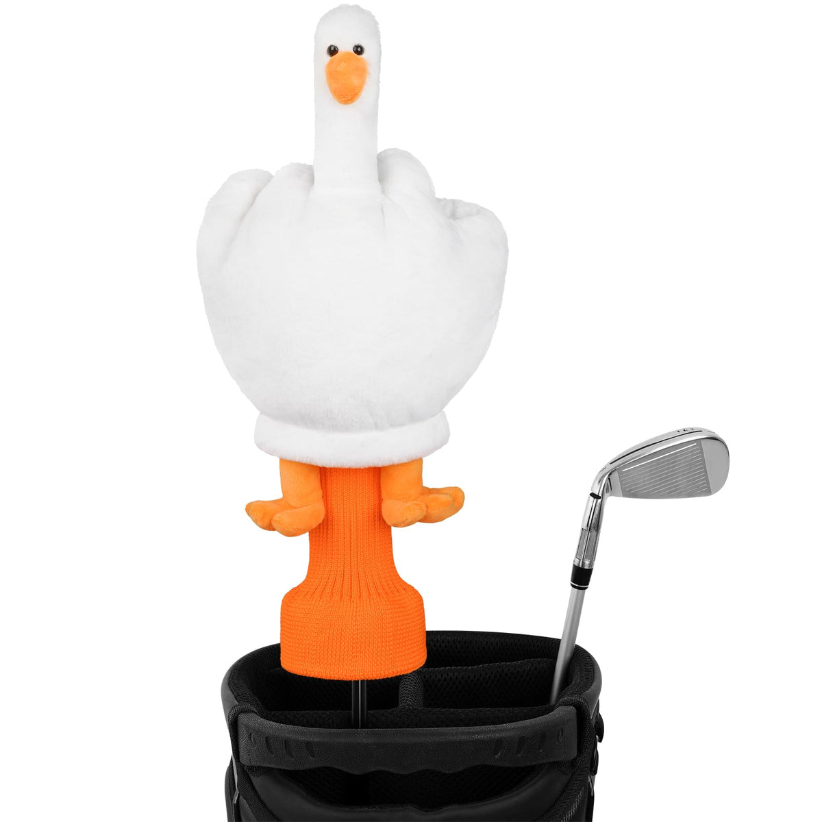 2thpart front view of duck headcover showing playful design and protection