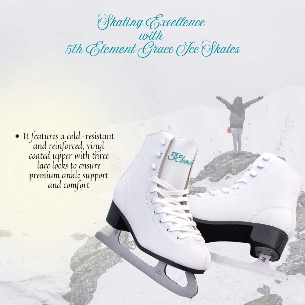 5th Element skates beside a ruler showing size and scale for accurate fit benefit