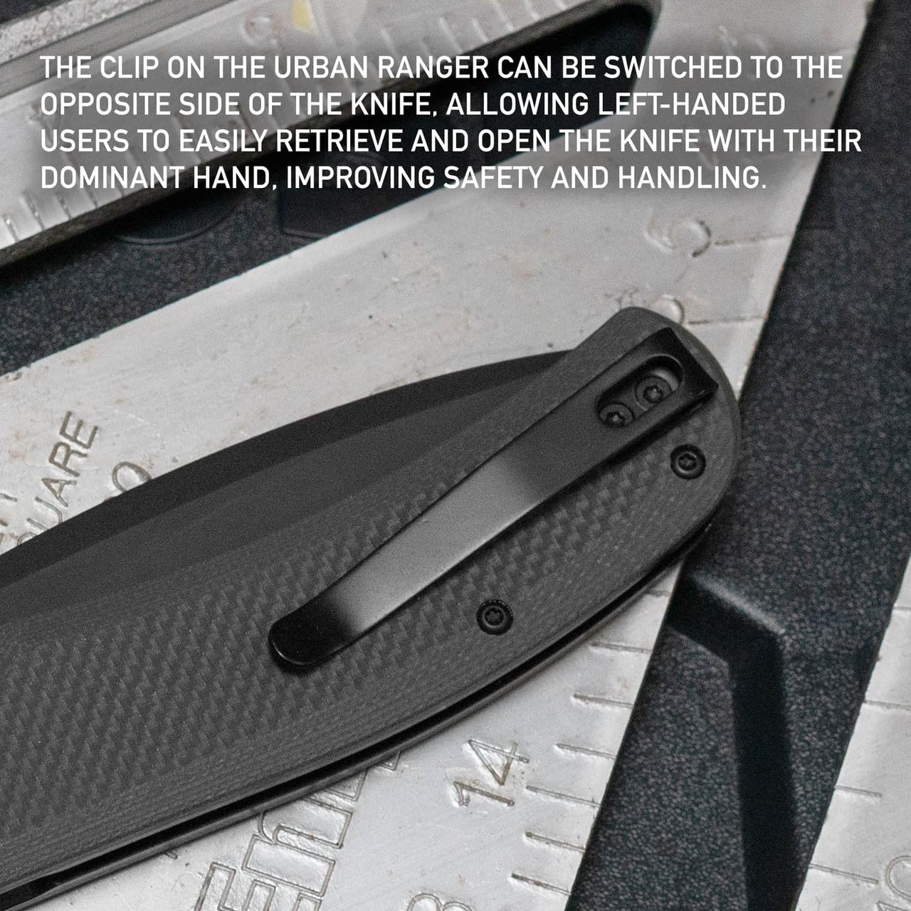 704 Gear folded knife in pocket showing compact size and everyday portability benefit