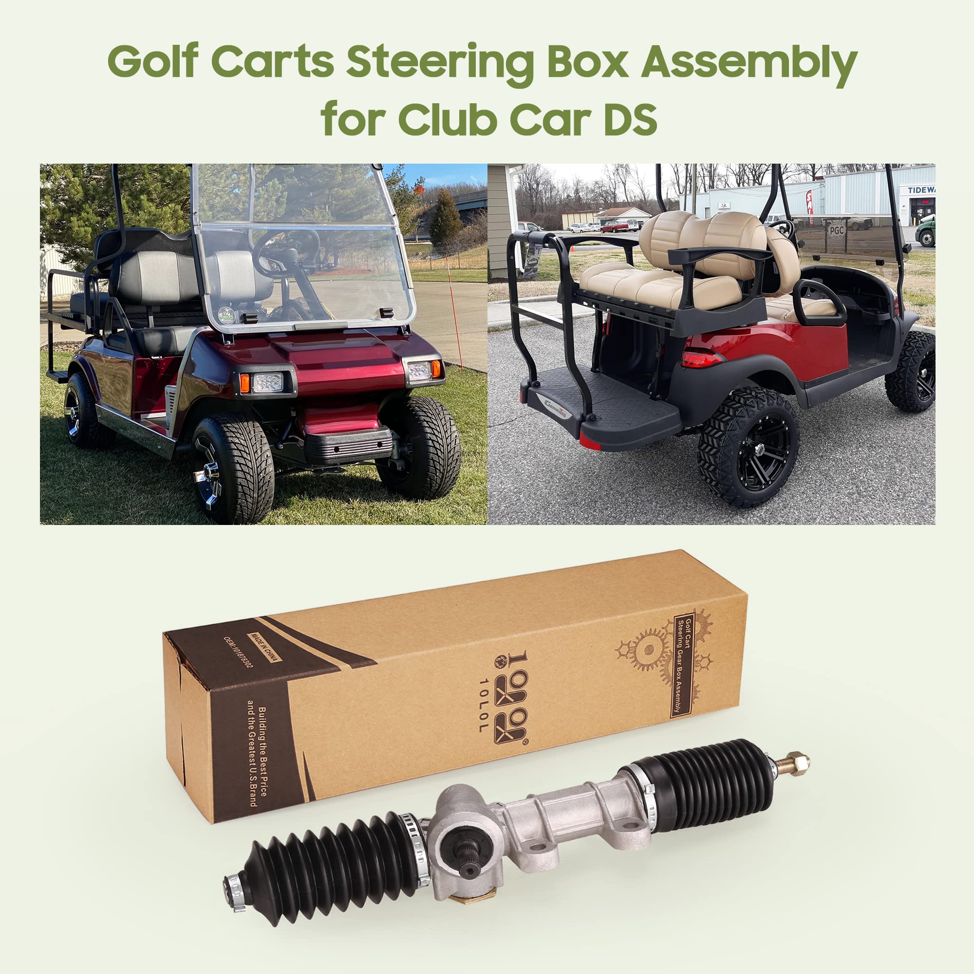 9.99WORLD MALL steering gear box installed in Club Car showing immediate fit benefit