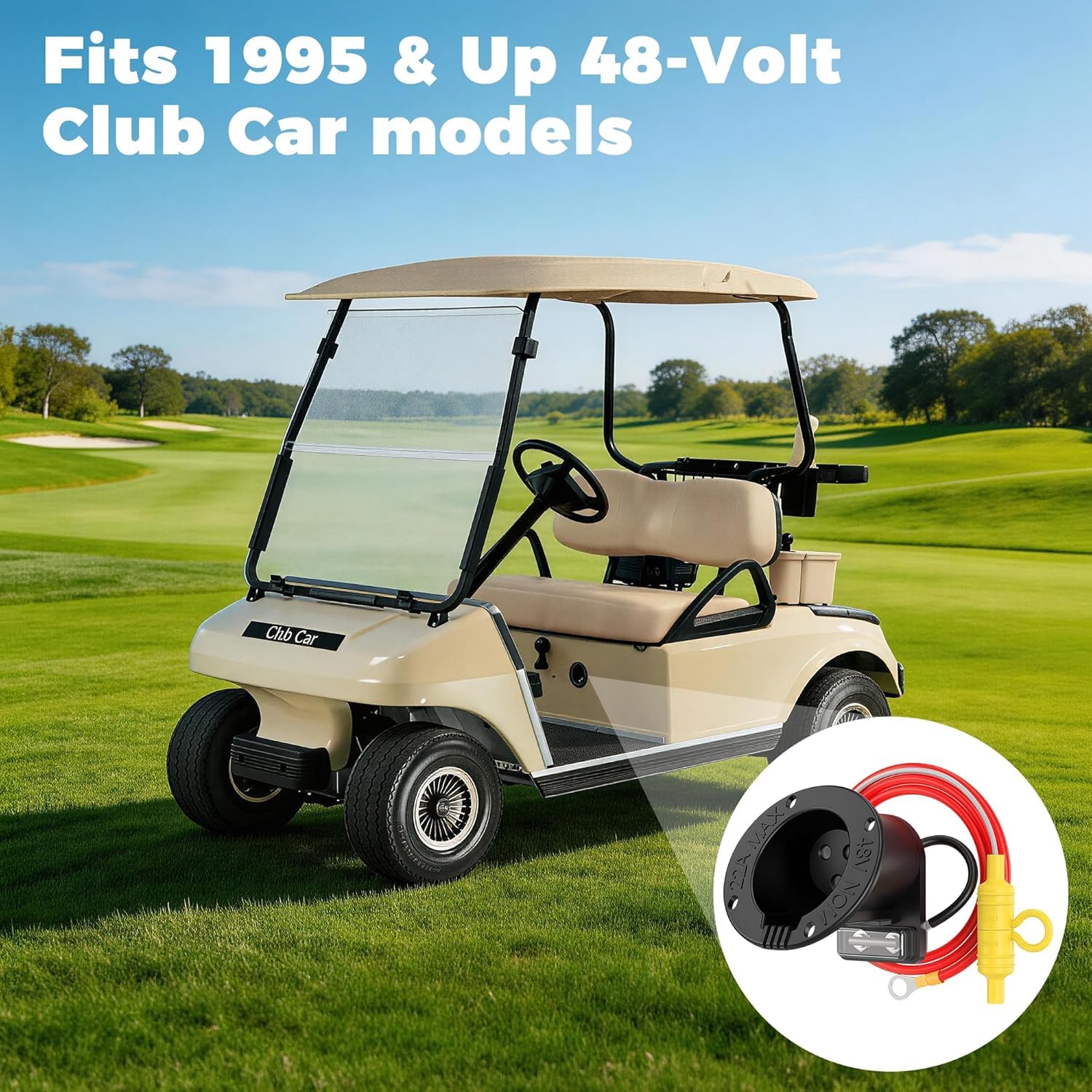 9.99WORLD MALL golf cart charging scene showing reliable charging on the course benefit