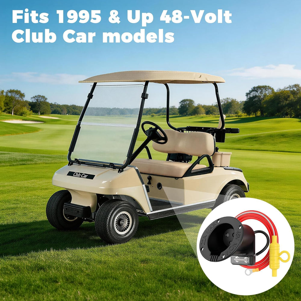 9.99WORLD MALL golf cart charging scene showing reliable charging on the course benefit