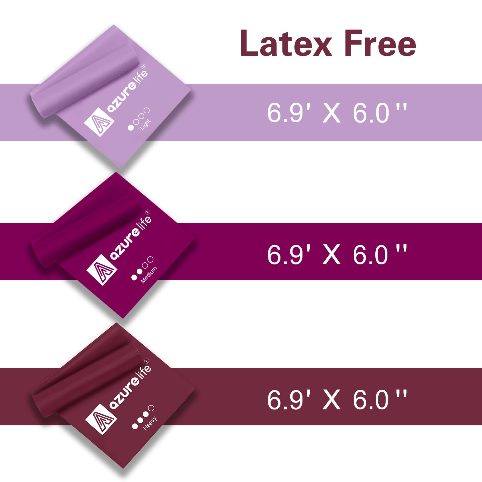 A AZURELIFE color-coded bands displayed to demonstrate easy resistance progression benefit
