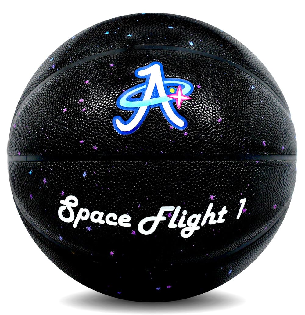 A Plus Collectibles front view of full-size 29.5" basketball showing pro look and grip