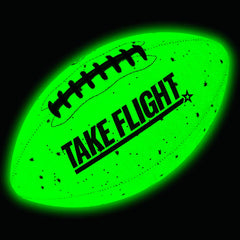 A Plus Collectibles front view of junior glow football showing design and size benefit