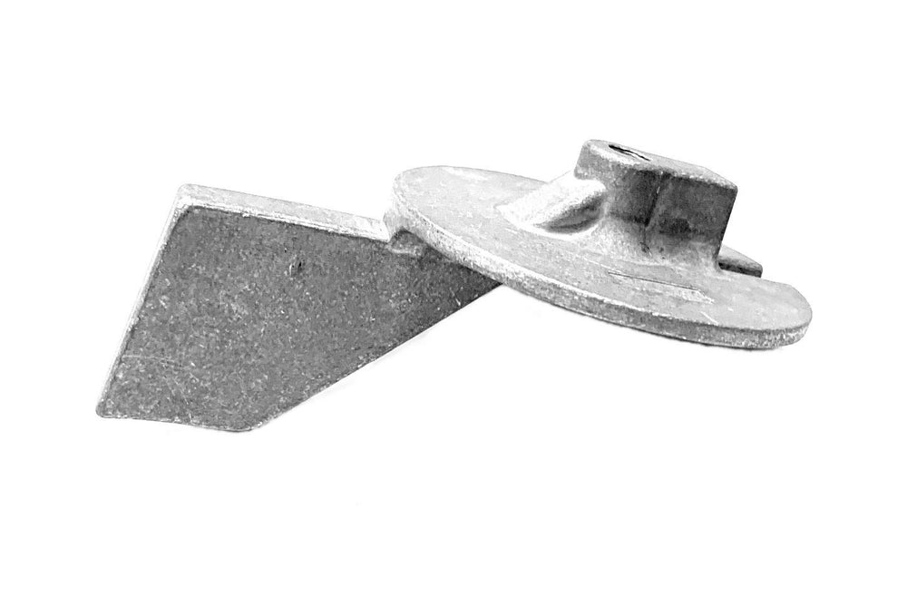 A.A anode close-up texture showing zinc grain and corrosion-ready finish