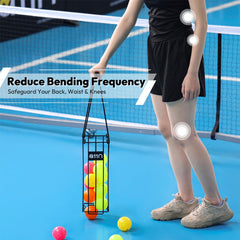 A11N basket filled with 14 balls displaying ample capacity for uninterrupted play