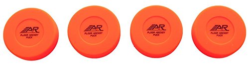 A&R Sports puck on gym floor with stick for improved stick-handling practice