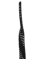 A&R Sports close-up of molded tip sliding through eyelet, prevents fraying