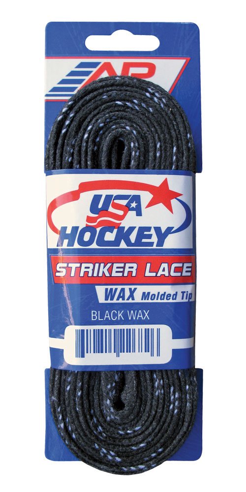 A&R Sports waxed hockey laces packaging showing length and color, durable replacement