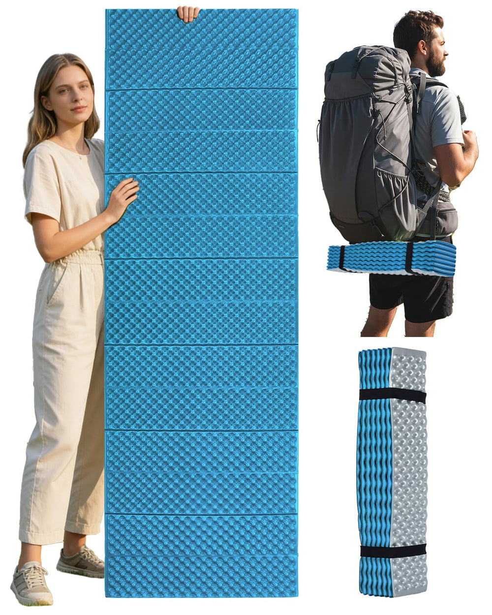 Abahub folded pad front view showing compact carry benefit
