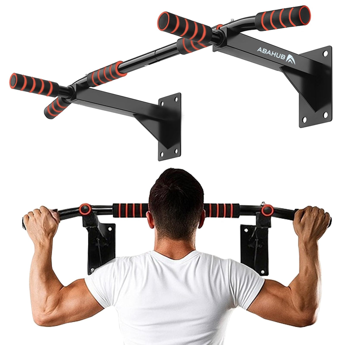 Abahub front view mounted on wall showing sturdy support and space saving benefit
