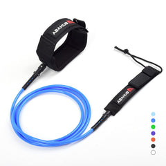 Abahub front view of 8ft blue leash showing full-length reliability