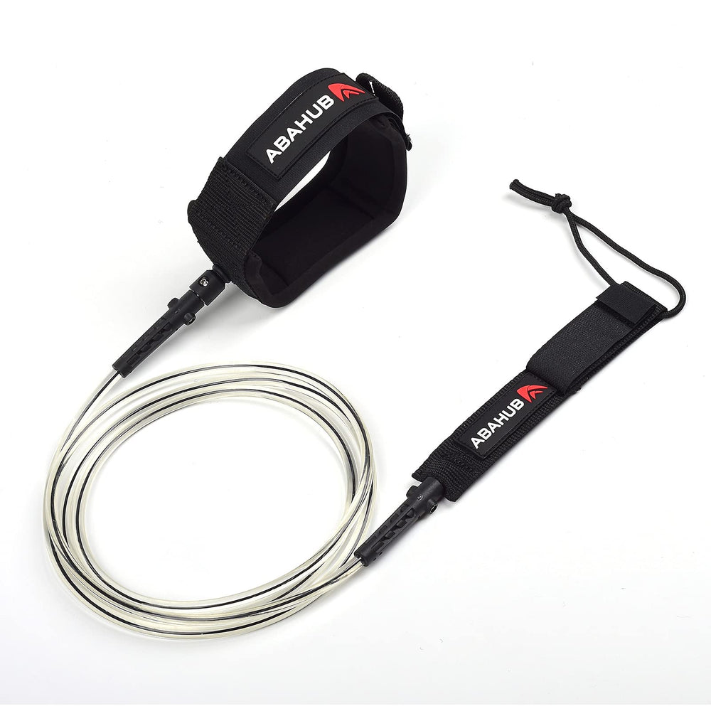 Abahub leash full front view showing clear black cord and secure connection, reliable fit