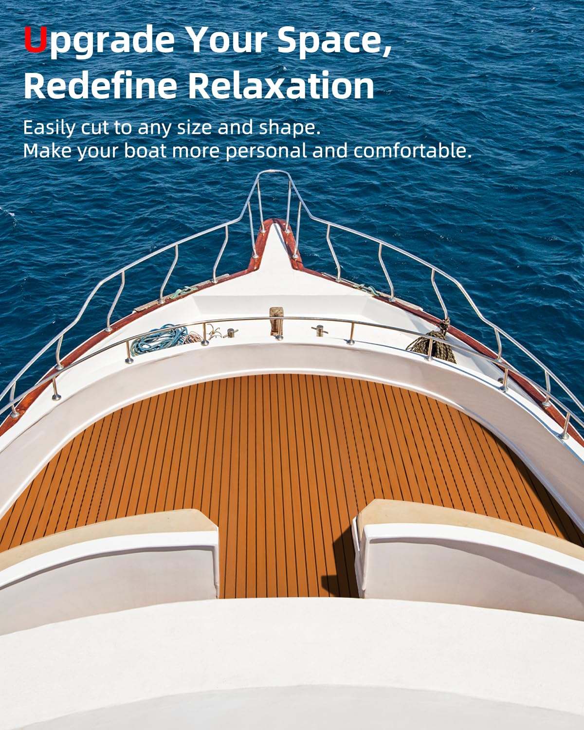 Abahub lifestyle shot on yacht deck showcasing upgraded look and deck protection
