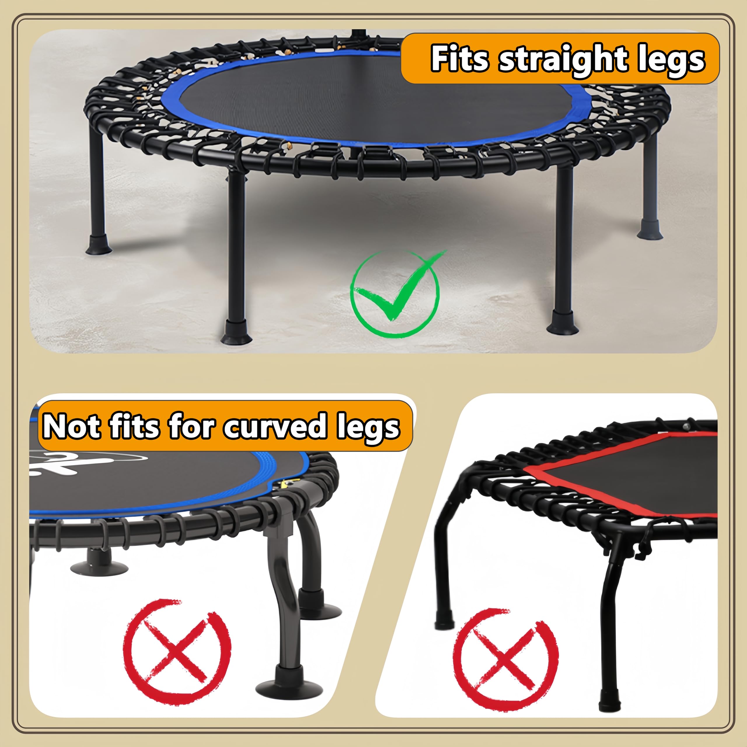 abiphop clamp attachment to tube showing secure mount on trampoline leg