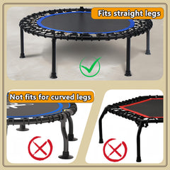 abiphop clamp attachment to tube showing secure mount on trampoline leg